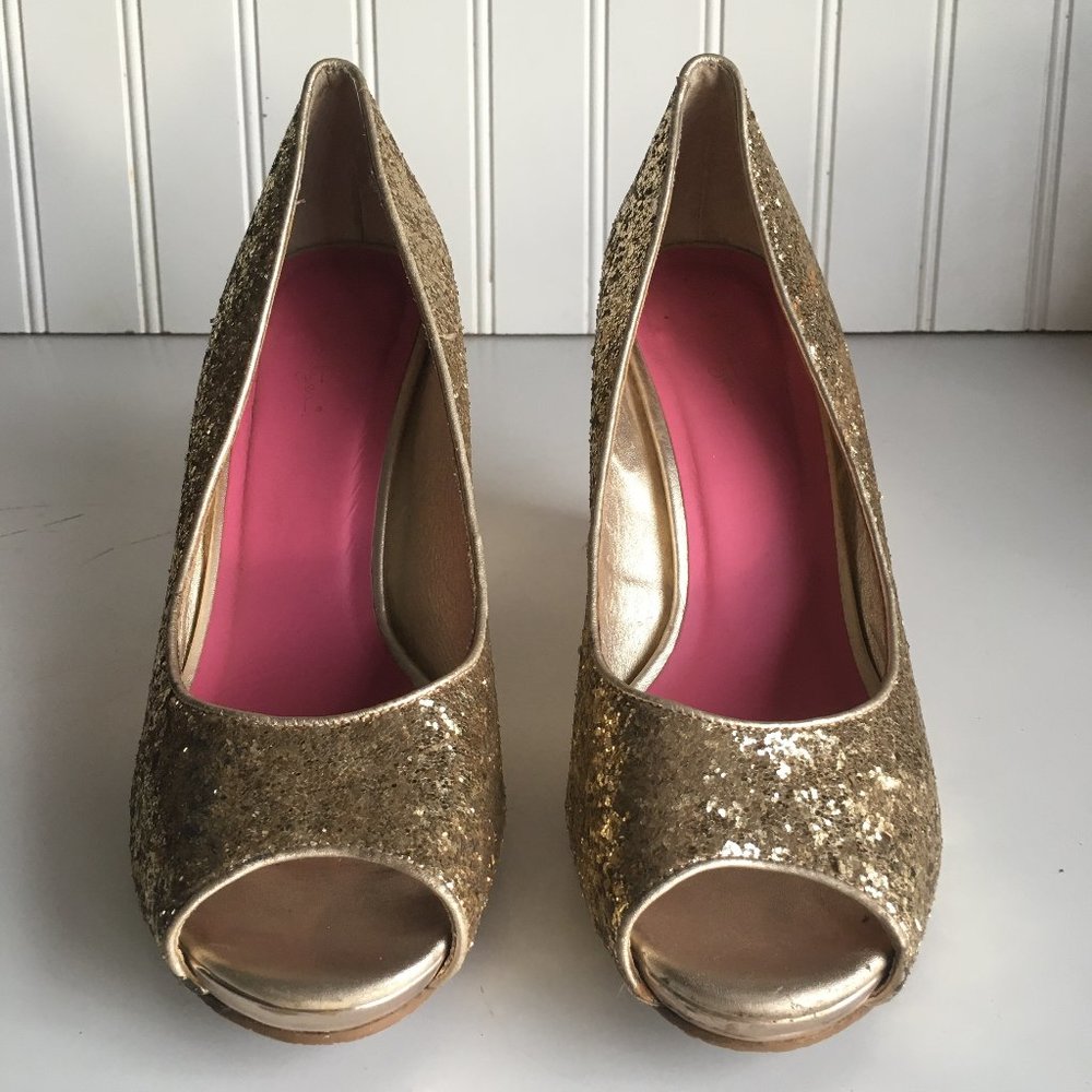 Lilly Pulitzer Gold Glitter Shoe Size 9M